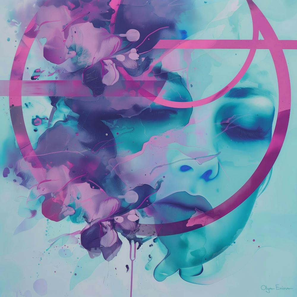 Abstract fluid woman portrait