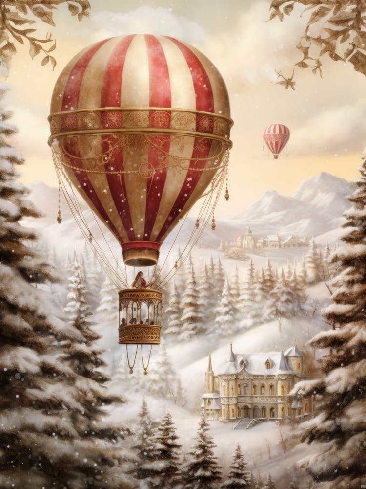 Dbmedia 11218 Christmas Hot Air Baloon Romantic Winter Landscap 27bbdc92 8570 4c25 9867 839562b9c23d