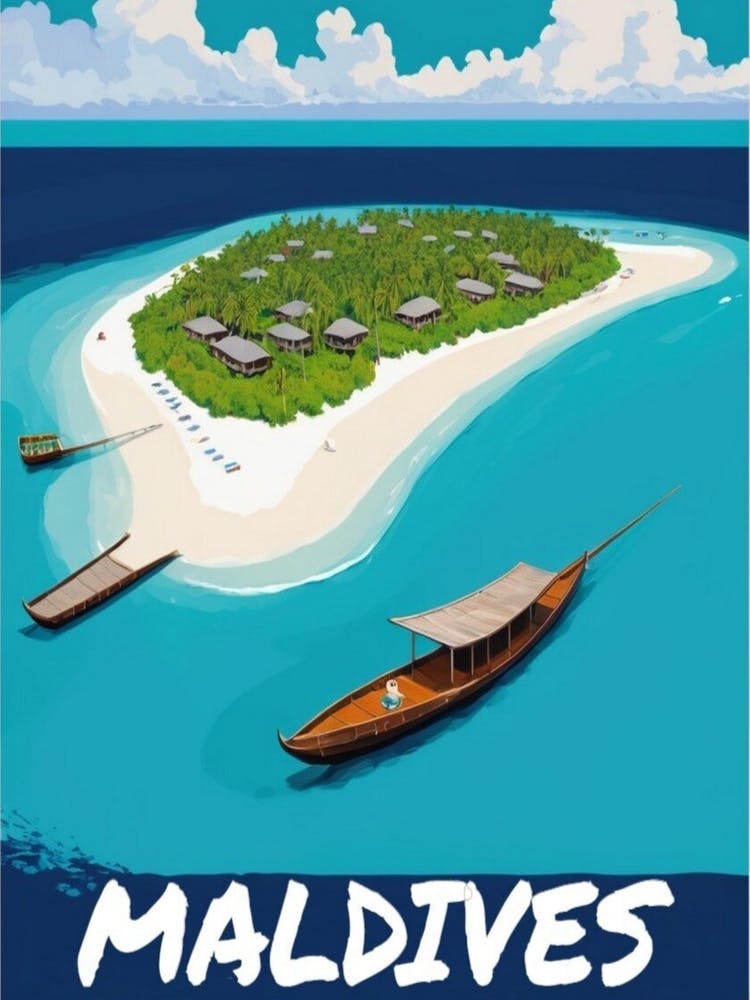 Maldives Travel Poster wall art print