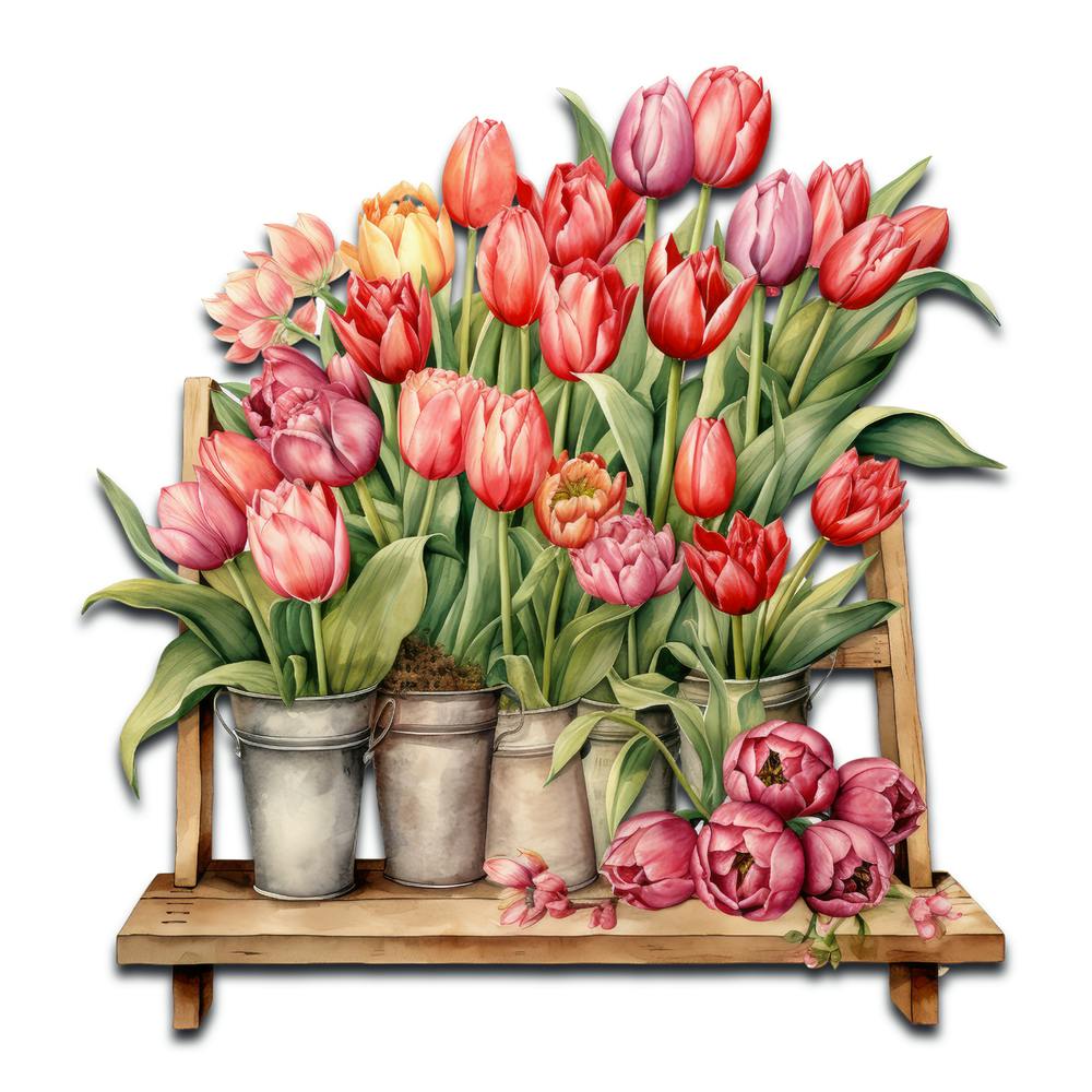 Tulip Retro Botanical Wall