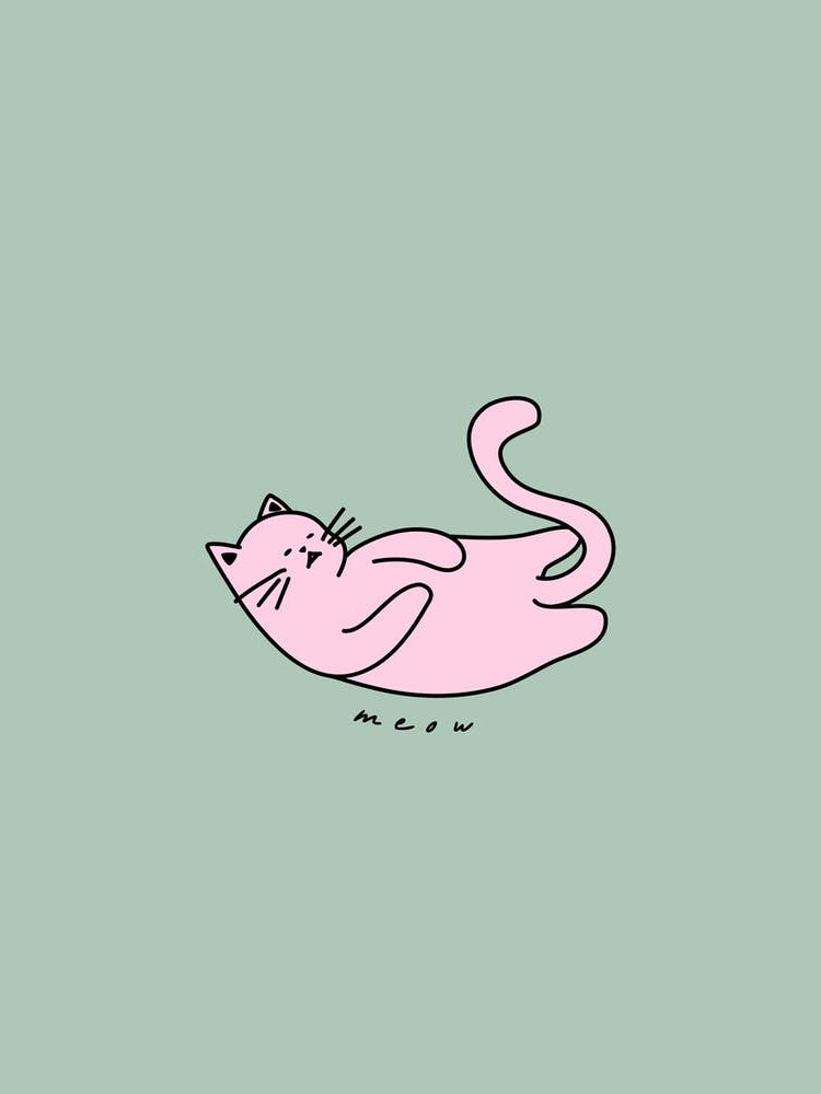 Green And Pink Meow Cat