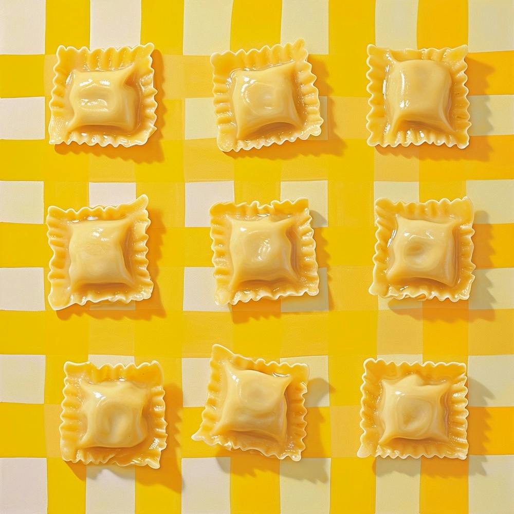 Ravioli Yellow Checkerboard 4