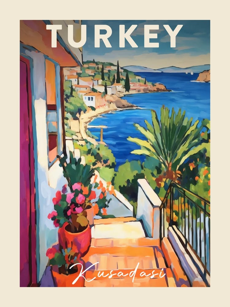 Kusadasi Turkey 1 Fauvistisches Gemälde Reiseposter