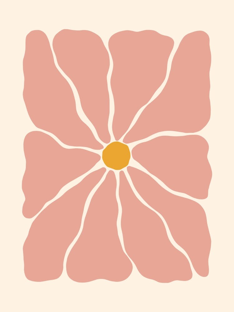 Abstract Flower 01 - Medium Pink