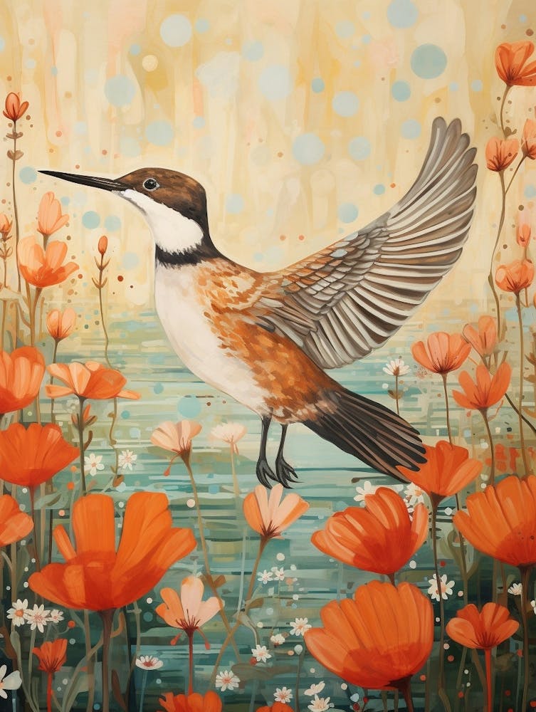 Grebe 2 Detailed Bird Painting