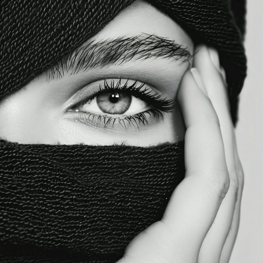 Black And White Portrait Of A Woman