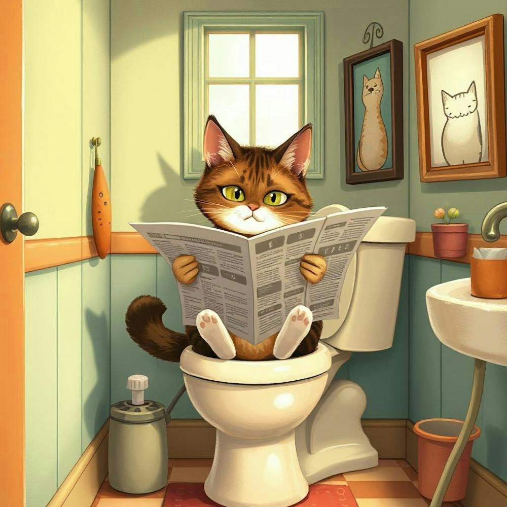 Cat Reading Newspaper 4