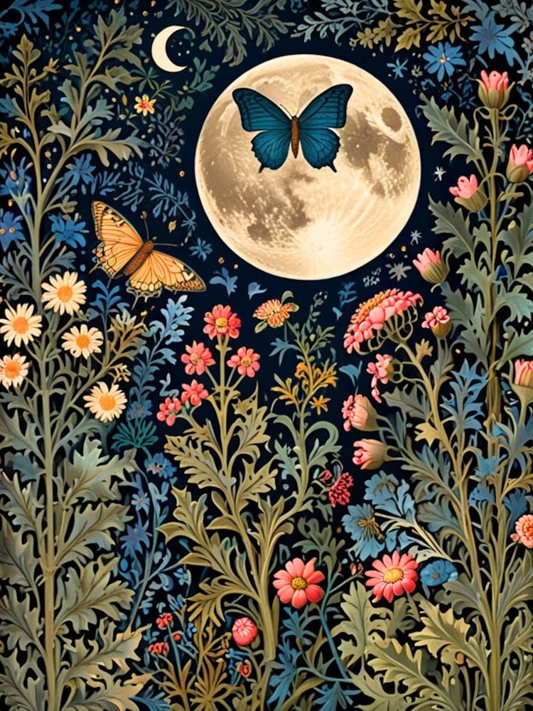 William Morris Moonlight In The Garden 15