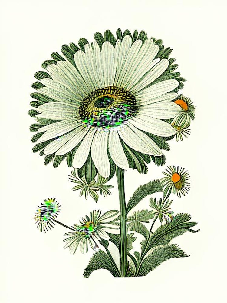 Oxeye Daisy 3 Floral Botanical Vintage Poster Flower