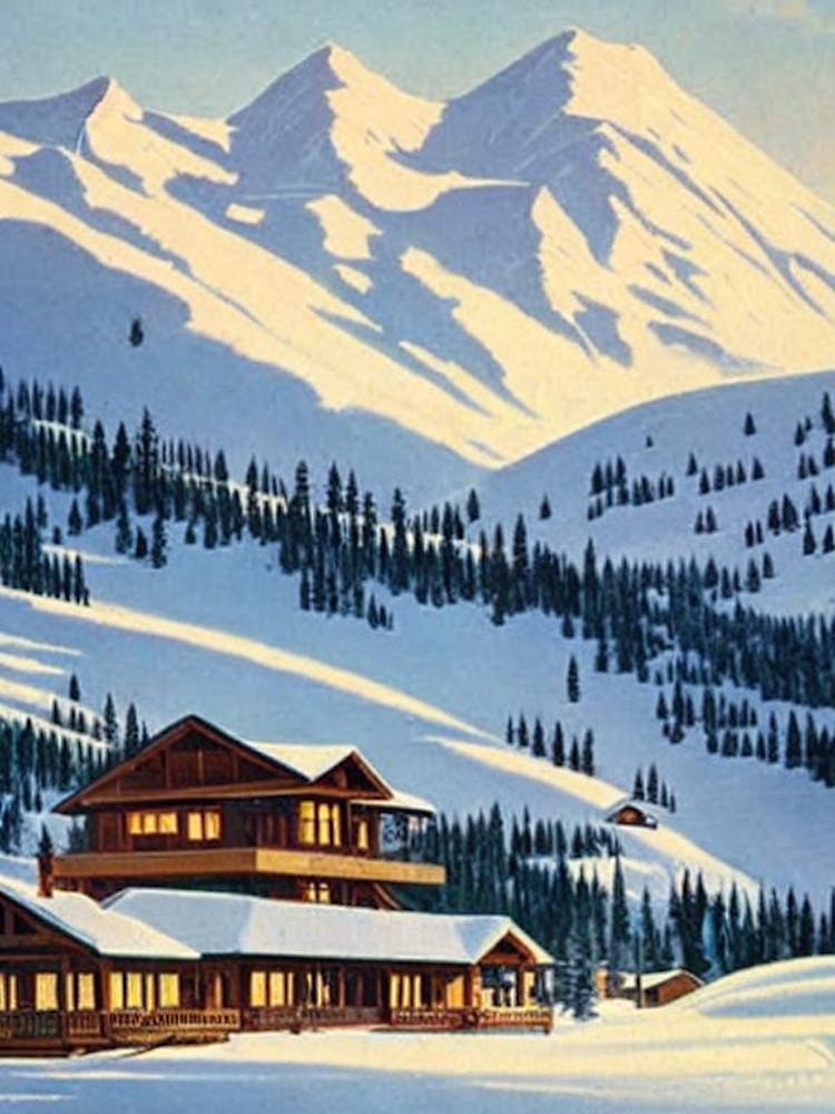 Beaver Creek, Usa Ski Resort Vintage Landscape 1 Skiing Poster