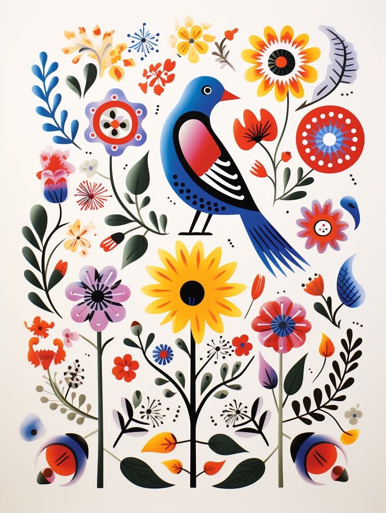 Scandinavian Bird Illustration Dipper 1