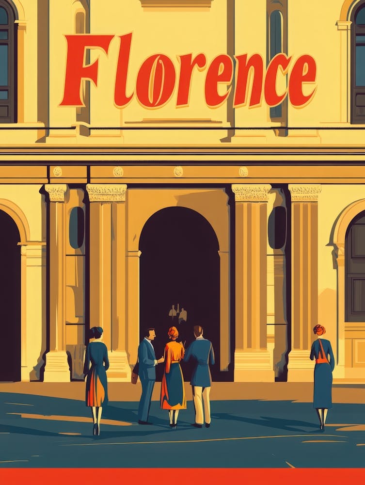Aihrgdesign A Retro Travel Poster For Florence Featuring The 2