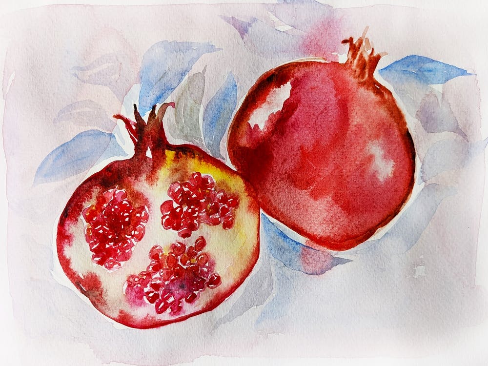Pomegranate Watercolor Painting