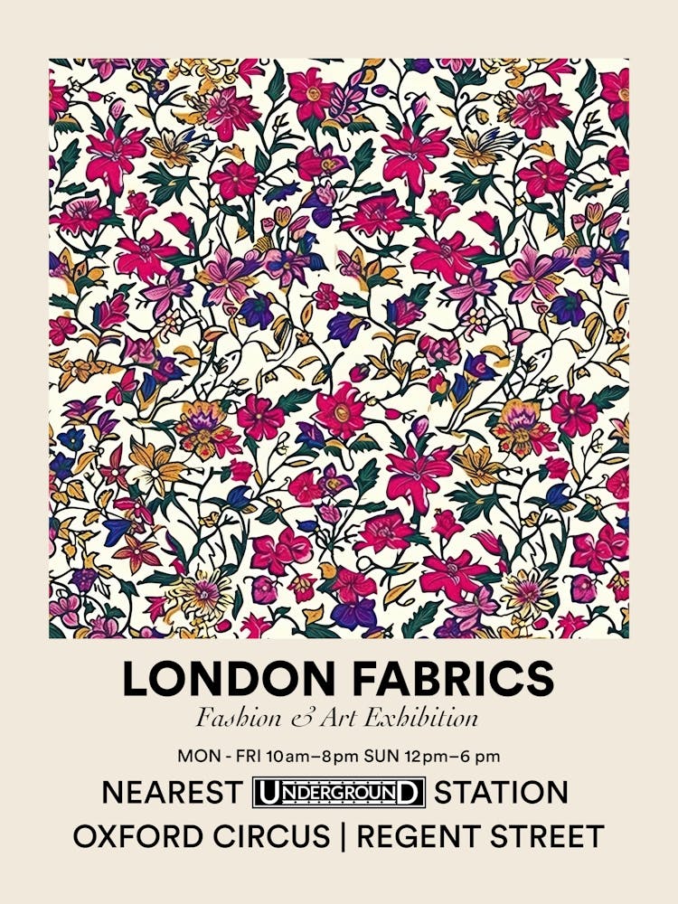 Poster Bloom Burst London Fabrics Floral Pattern 4