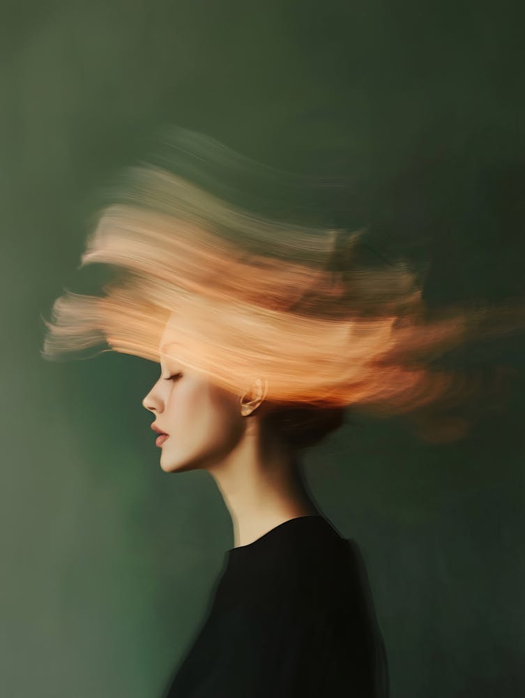 Woman With Hair In Wind