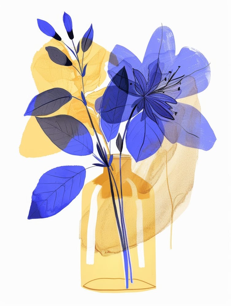 Blue Flowers In A Vase 11