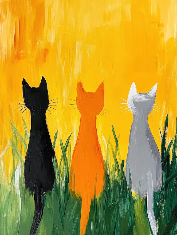 Cats In The Grass 1
