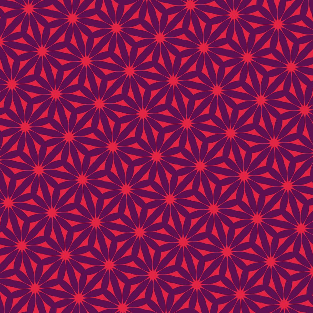 Motif Floral Rouge Et Violet