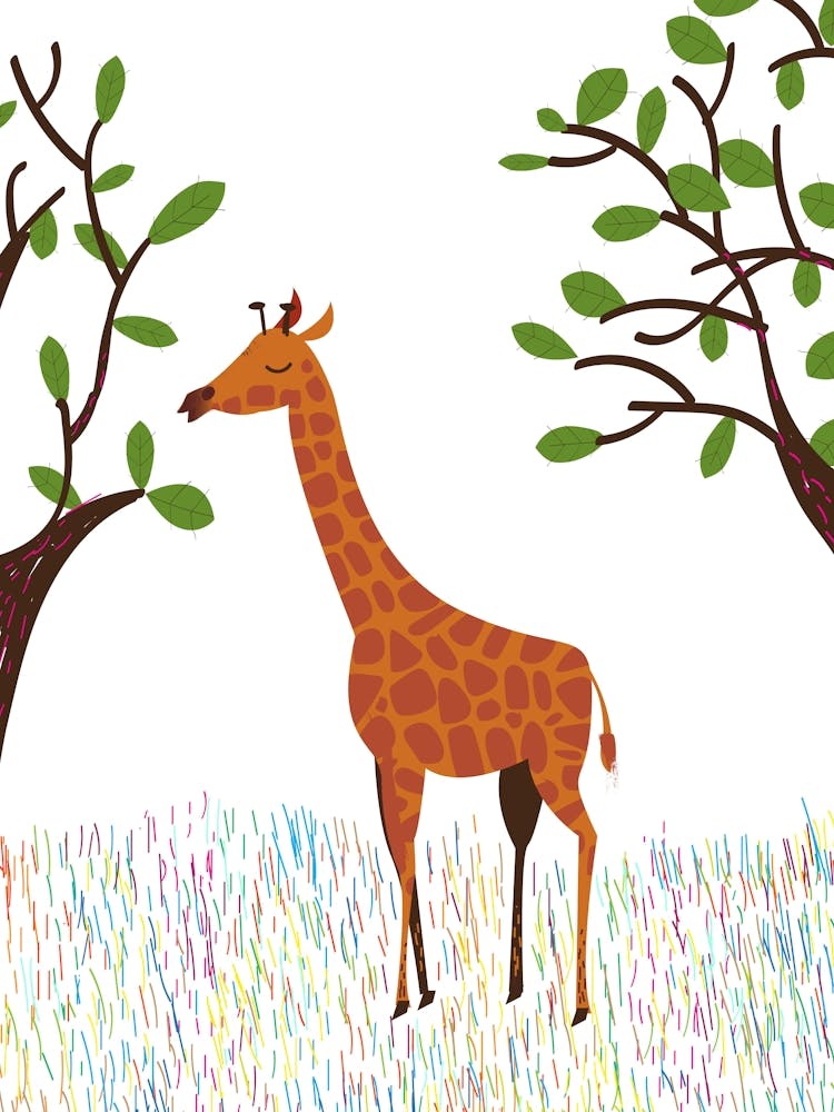 Giraffe In The Grass