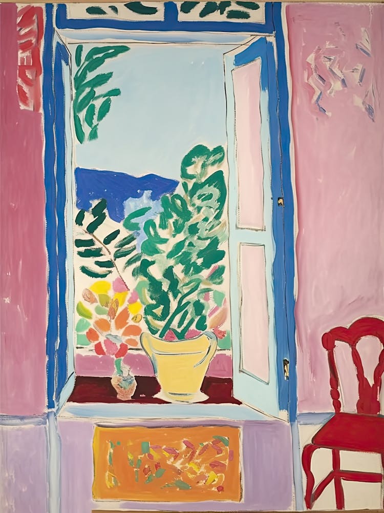 Open Window Red Chair