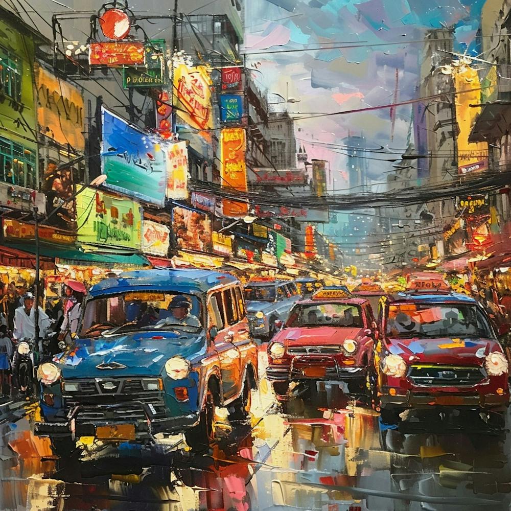 Street Scene In Bangkok