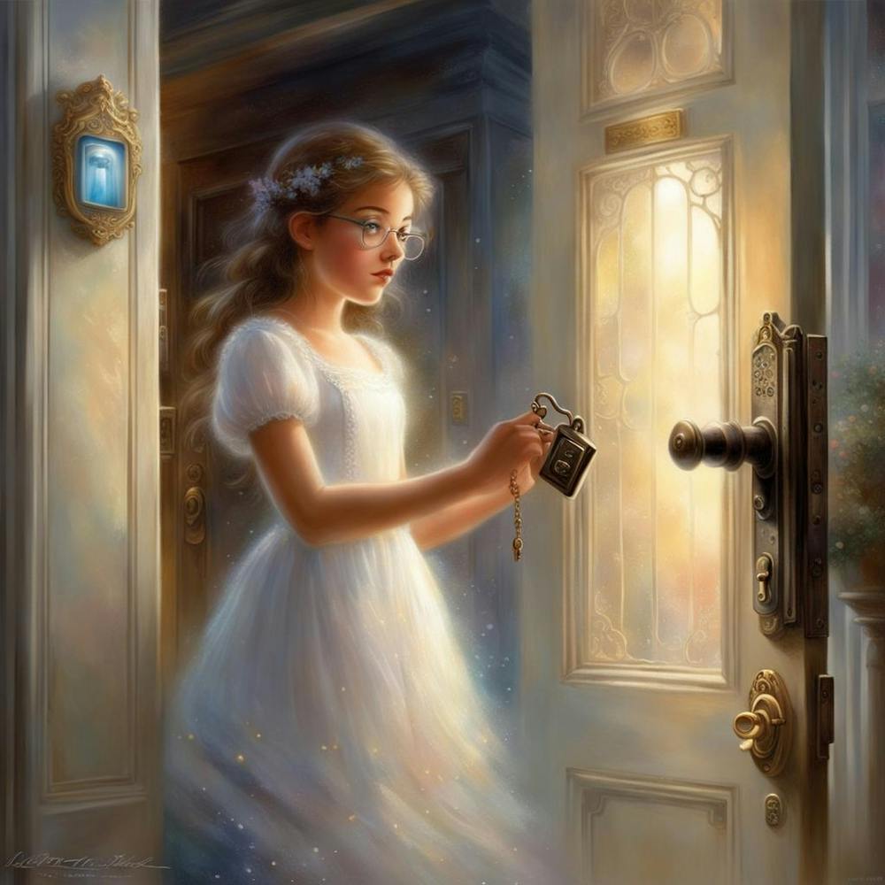 Little Girl Opens The Door