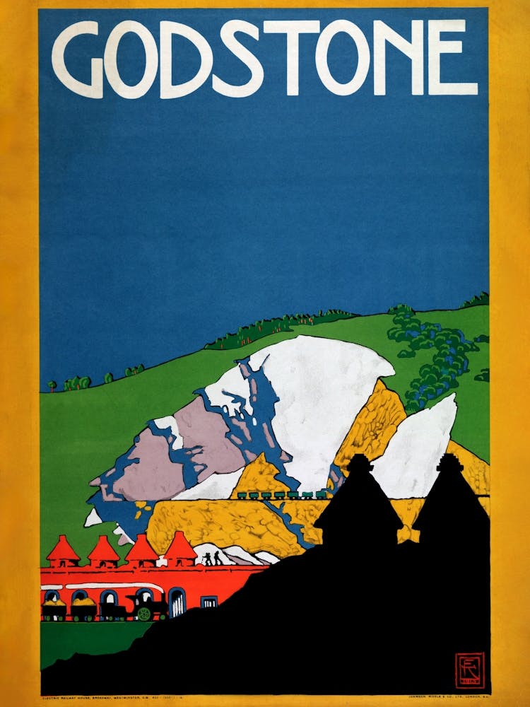 Godstone Surrey England Vintage Poster