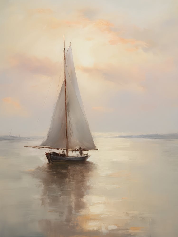 Sailboat Sunset Painting