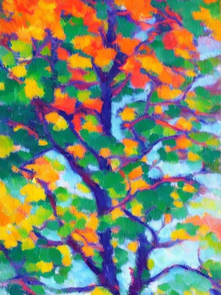 Leyland Cypress 2 tree Abstract Block Colour