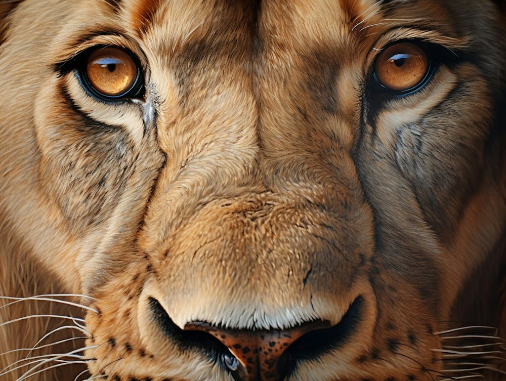 African Lion Eyes Realism Painting3