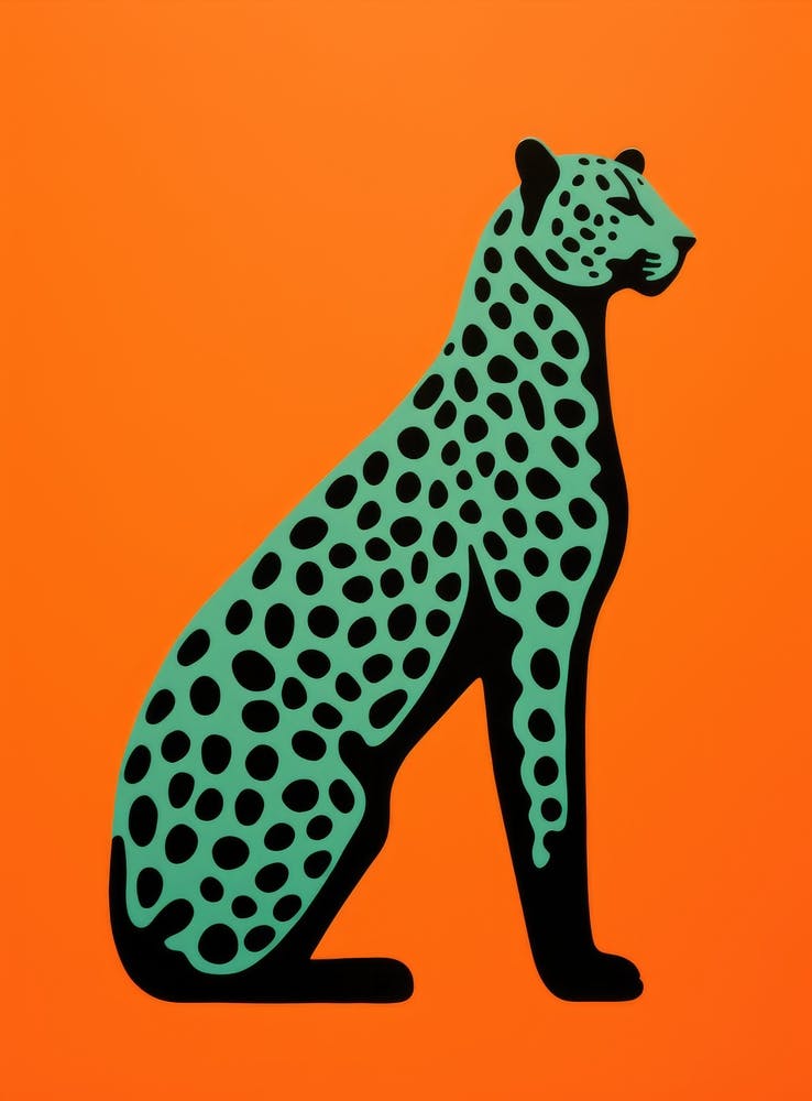Leopard On Orange Background