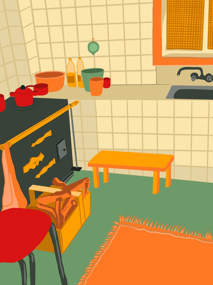 Kitchen in winter