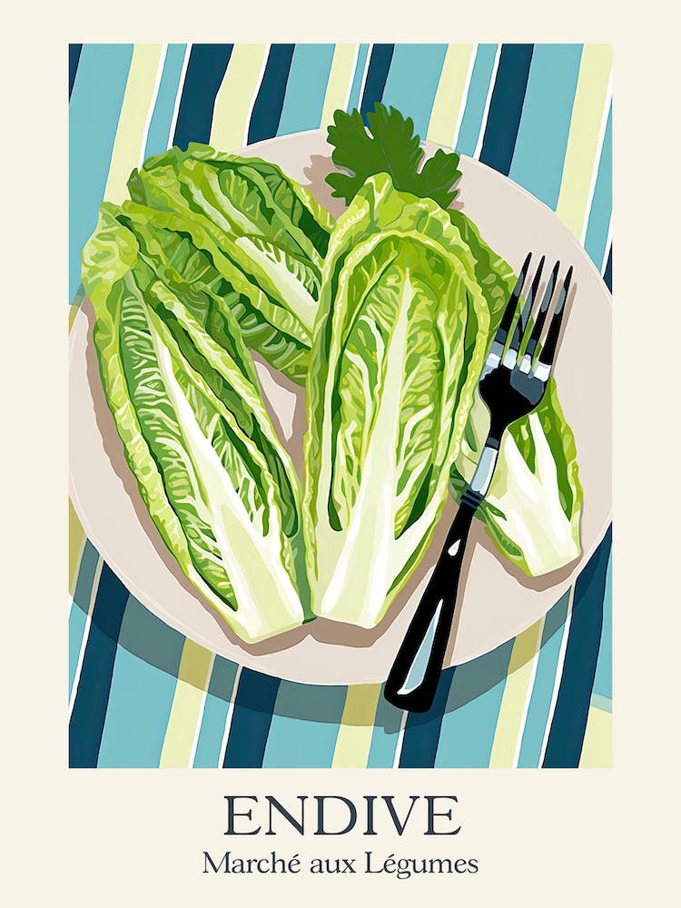Marche Aux Legumes Endive Summer Illustration 7