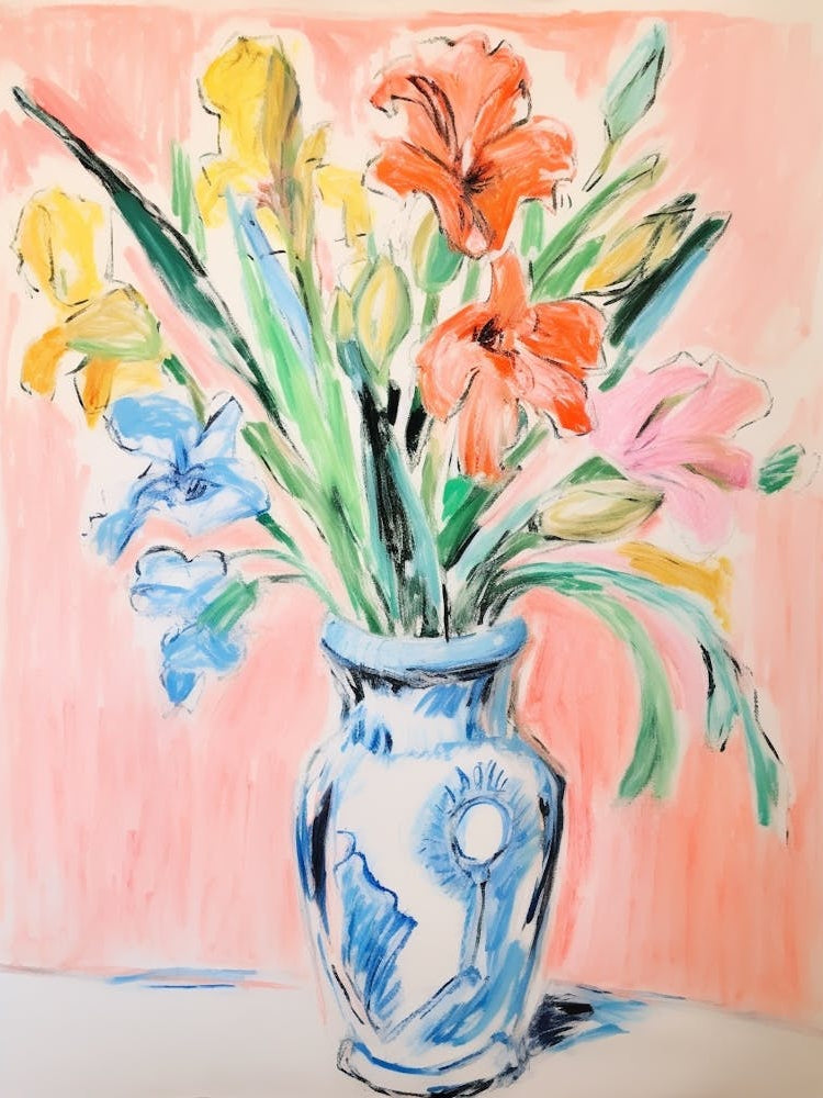Flower Painting Fauvist Style Gladiolus 1
