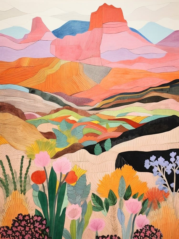 Mount Grosvenor United States 2 Colourful Mountain Illustration