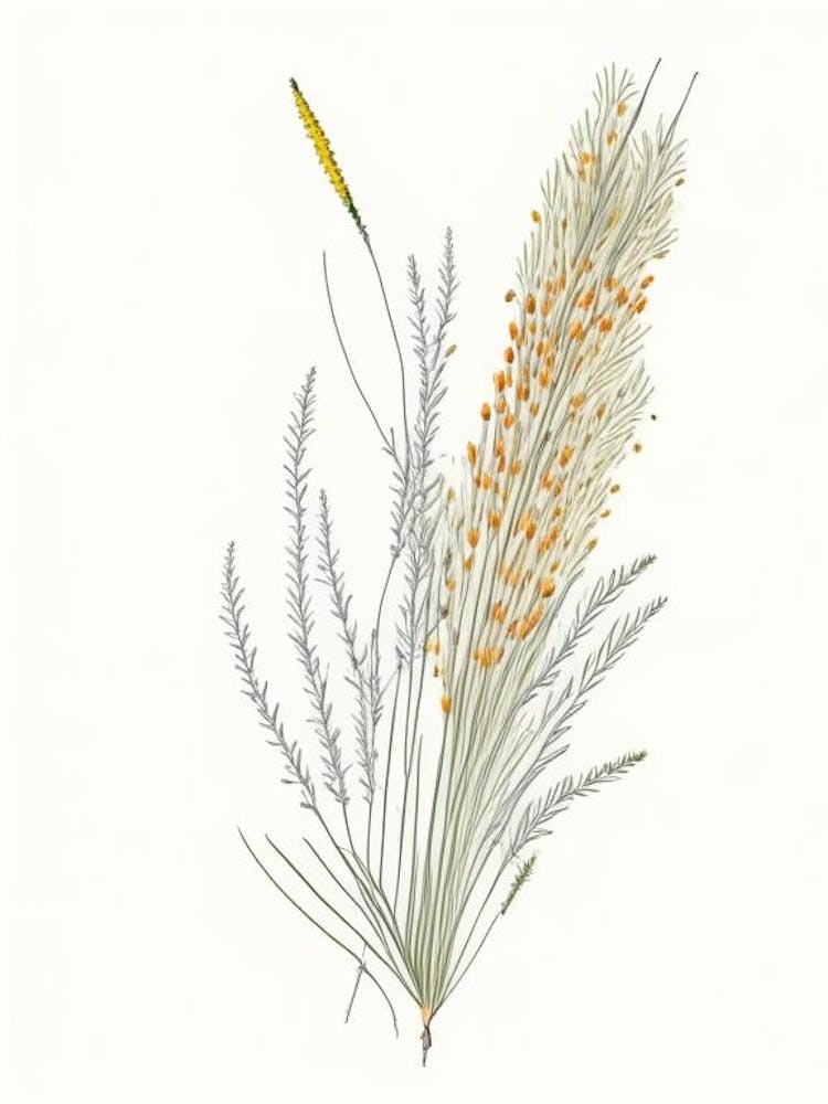 Horsetail Spices And Herbs Pencil Illustration 1