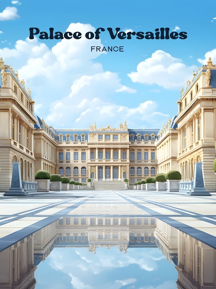 Palace of Versailles Paris France Majestic Modern Travel Art