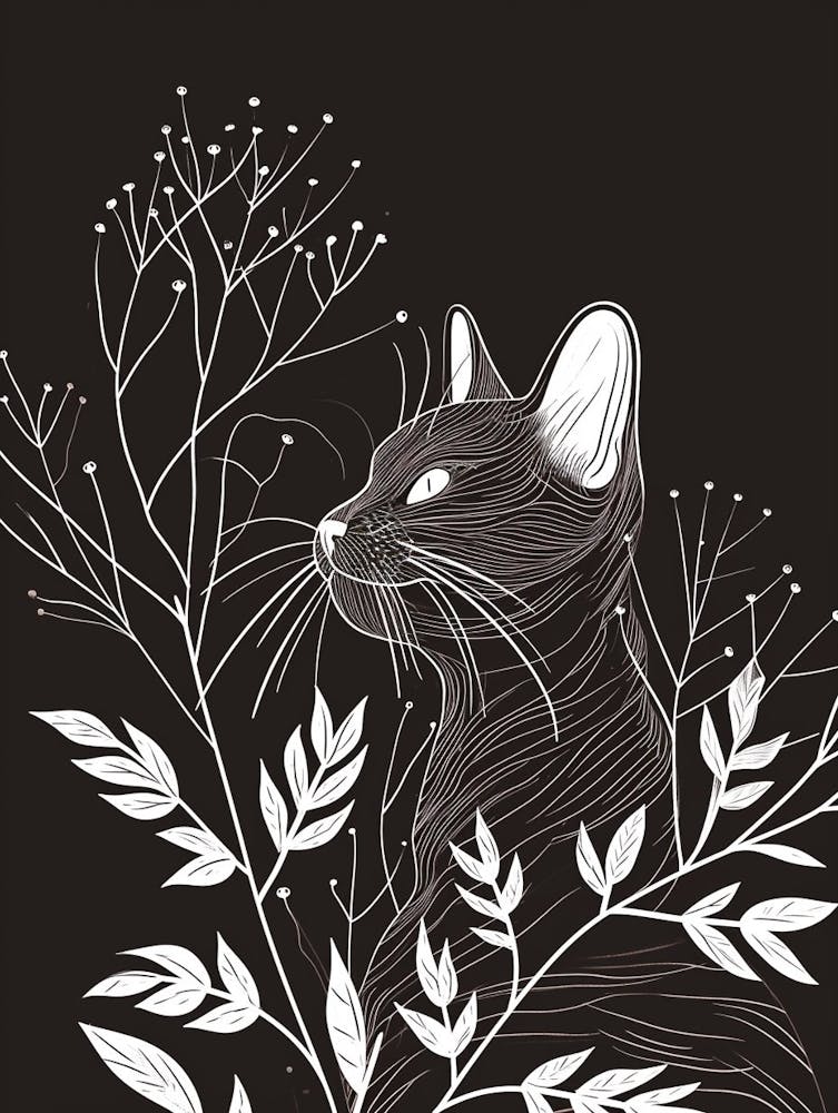 Bengal Cat Minimalist Illustration 2