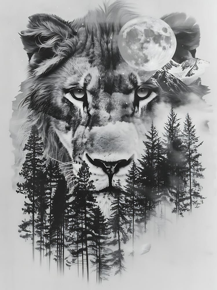 Lion In The Forest 2