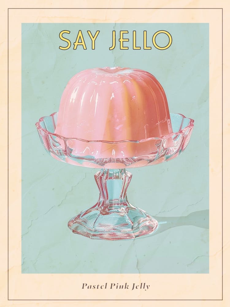 Pastel Pink Jelly Retro Collage 1 Poster