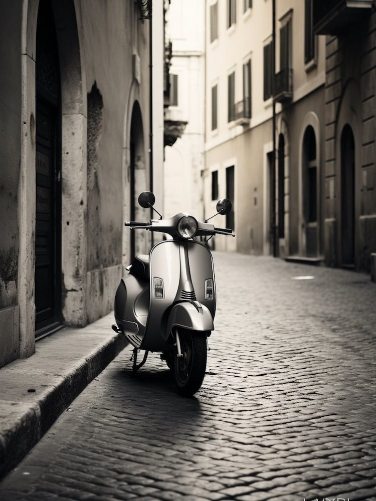 Rome, Black And White Analogue Photograph 4