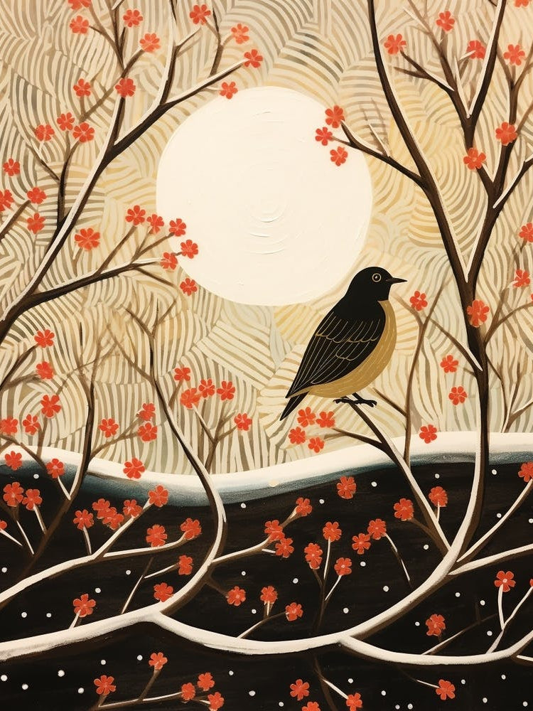 Bird Illustration Blackbird 1