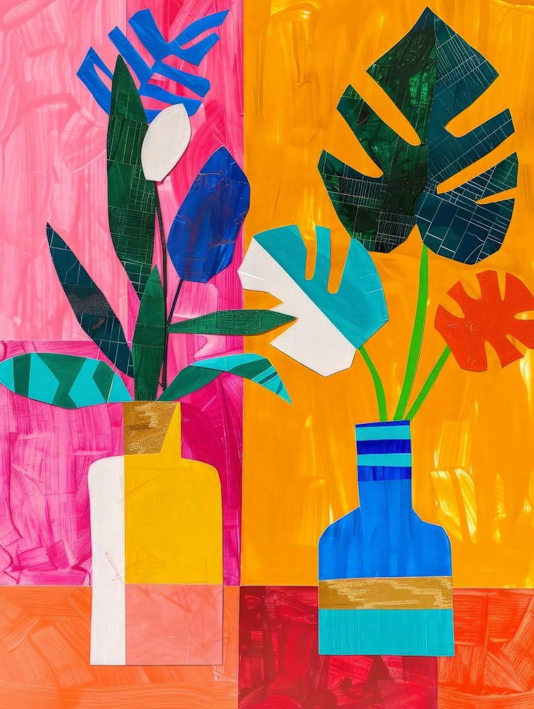 Two Plants In Vases