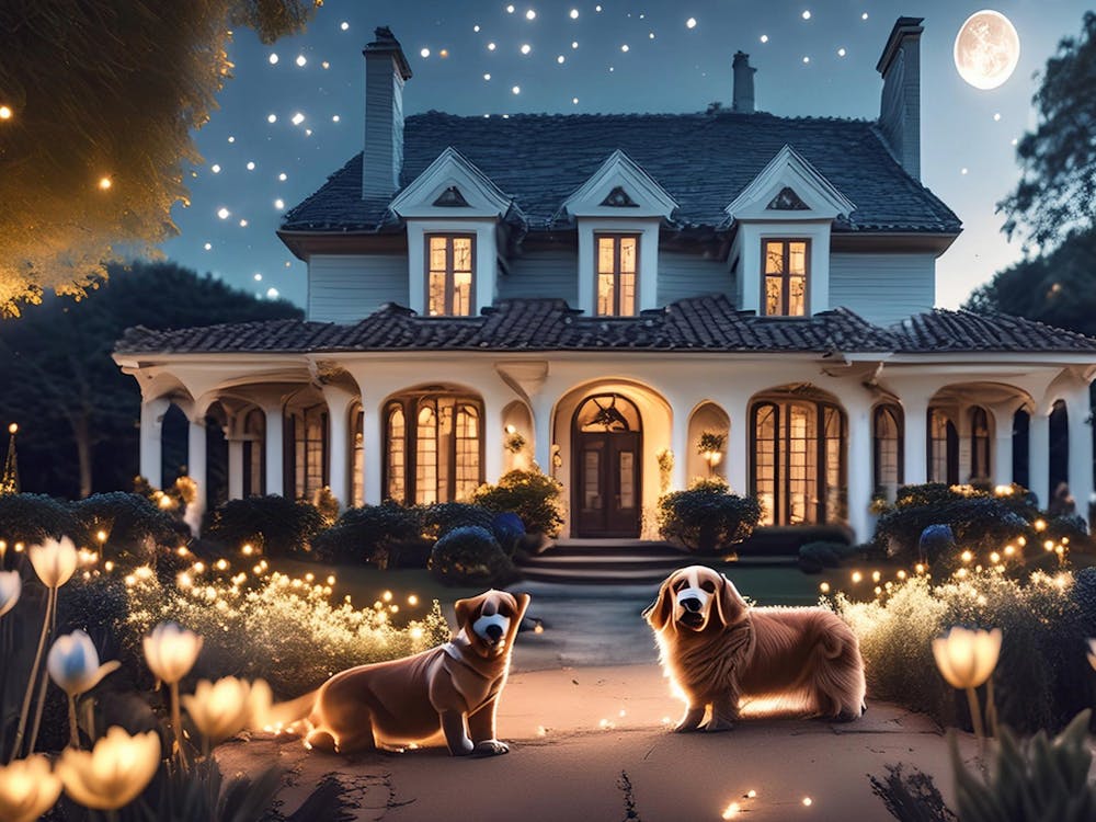Two lovers In Front Of A House