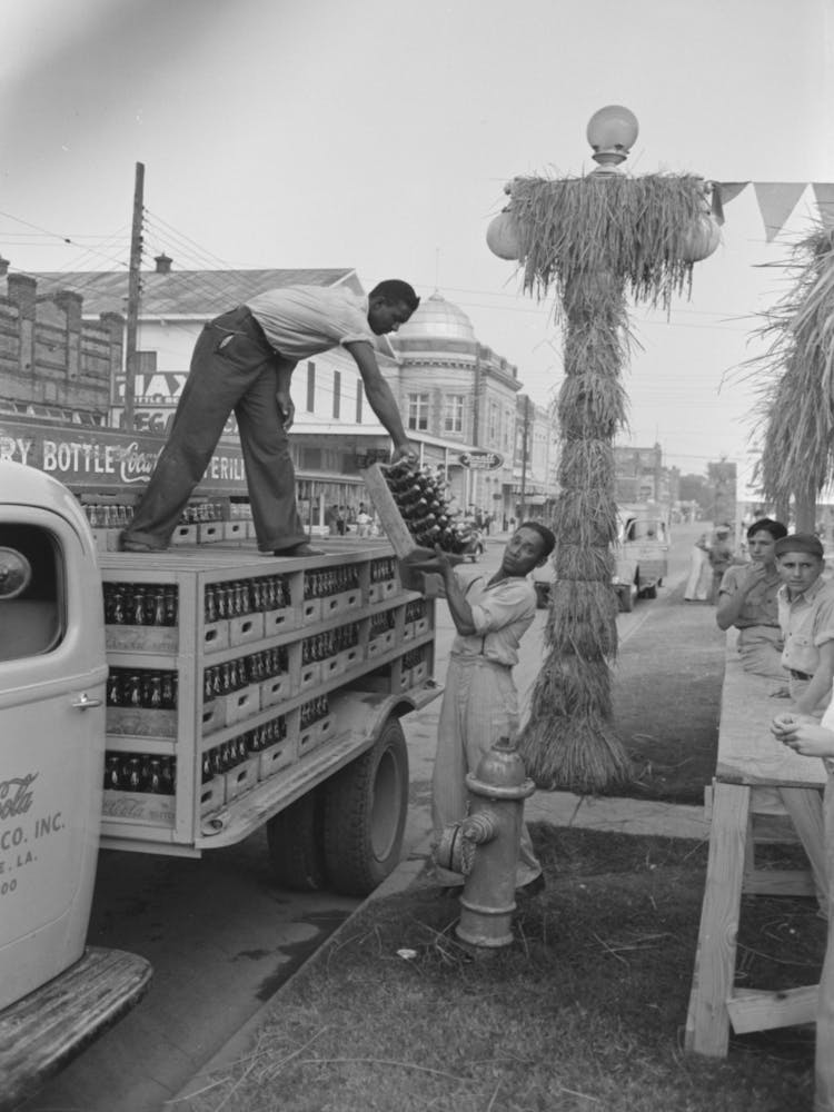 Unloading Bottled Drinks From Truck, National Rice Festival, Crowley, Louisiana By Russell Lee