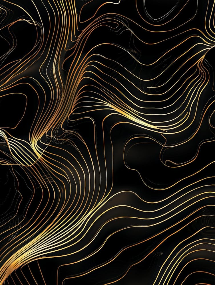 Abstrakt Gold Wellenlinien 1