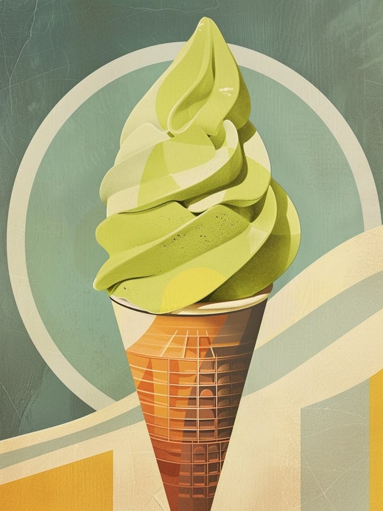 Matcha Ice Cream Mid Century Modern 1