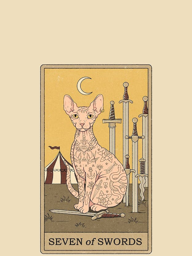 Seven Of Swords Cats Tarot