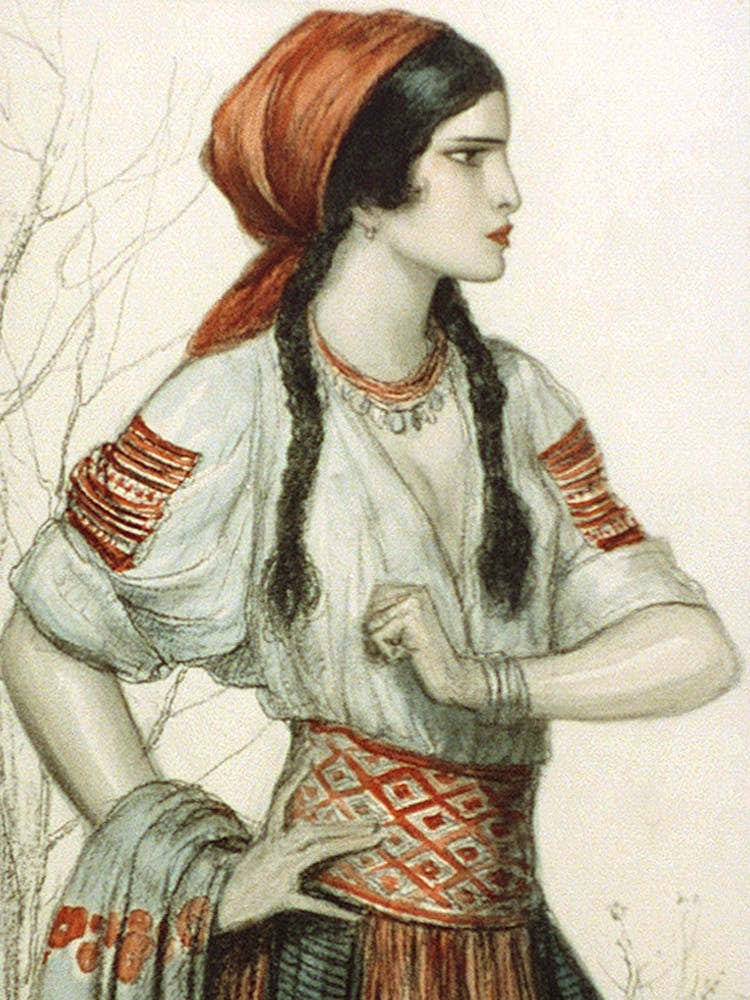 Girl In Slavic Peasant Costume (Between 1890 And 1934) By Wladyslaw Theodore Benda