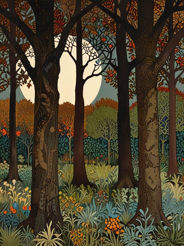 William Morris Moonlight In The Woods 48